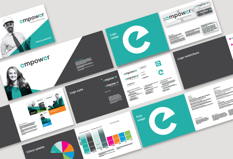 Brand guidelines for Empower Accountants, keep the brand looking consistent across print and digital.